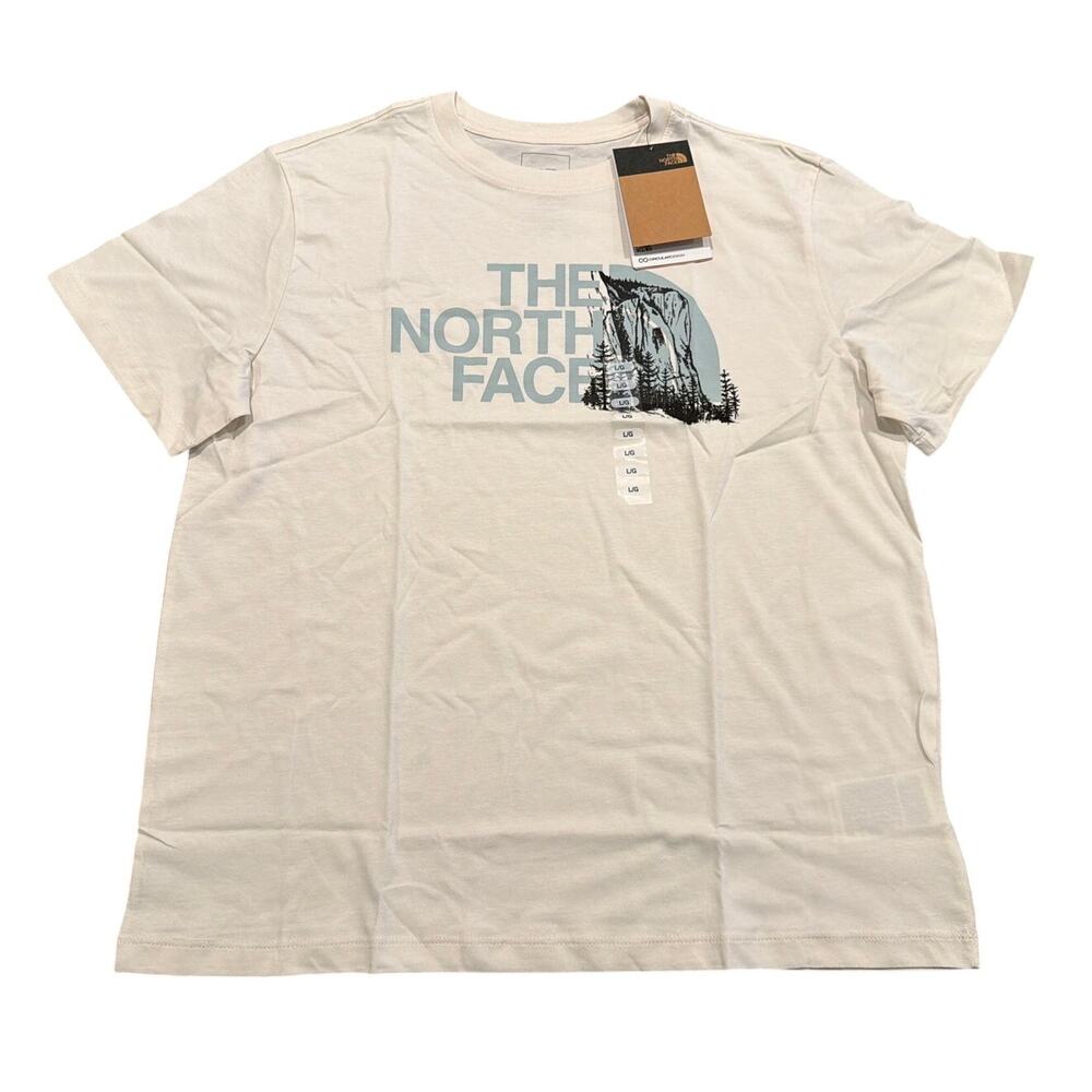 NWT The North Face Novelty Graphic Tee, Women’s Large, White Dune